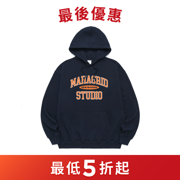 MAHAGRID  復古LOGO 帽T 海軍藍