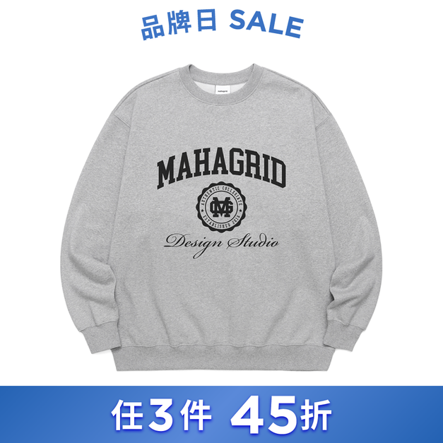 MAHAGRID  印章LOGO大學T 灰色