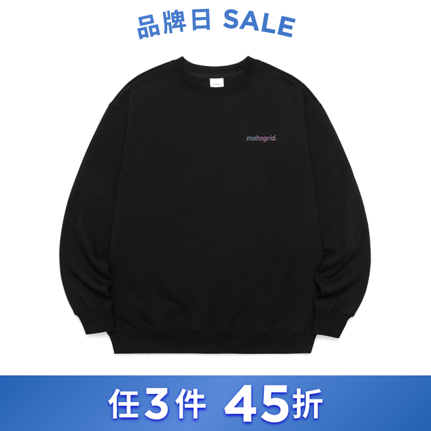 MAHAGRID  炫光LOGO 大學T 黑色
