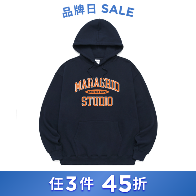MAHAGRID  復古LOGO 帽T 海軍藍