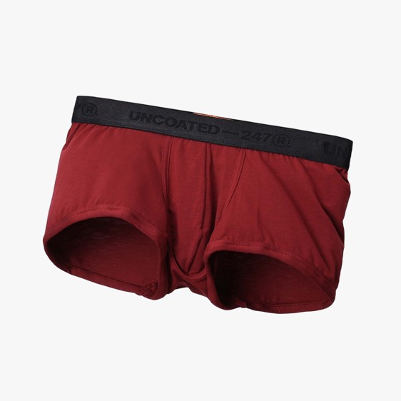 Classy 柔軟低腰平口內褲 暗紅色