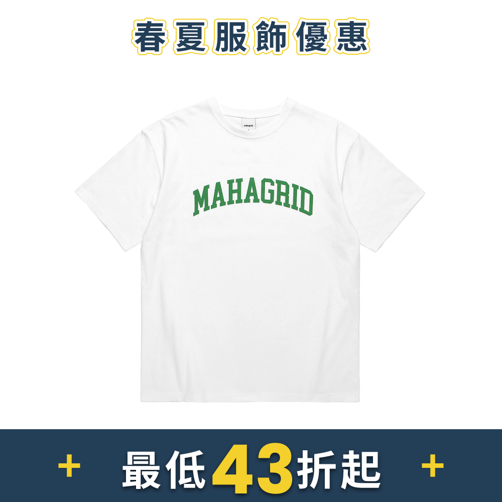 MAHAGRID原創Logo短袖T恤白色