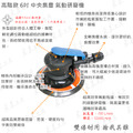 高階款 6吋 快速切削 9.5mm 大偏擺 氣動研磨機 中央集塵_2
