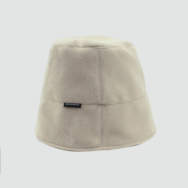 短毛呢鐘形帽 -豆灰色