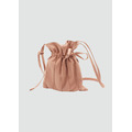 細壓褶綁帶斜背包-珊瑚粉