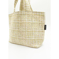 織紋手提袋 -黃白色_5