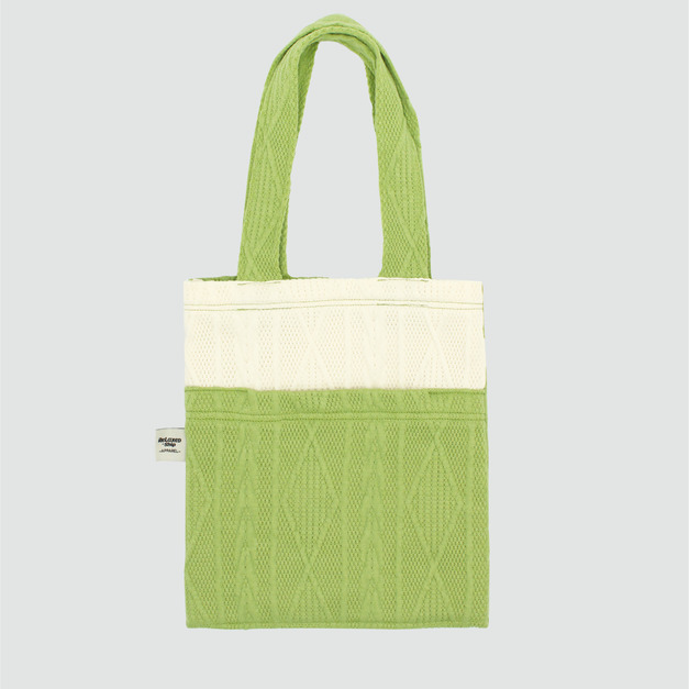 麻花針織小提袋 -綠色