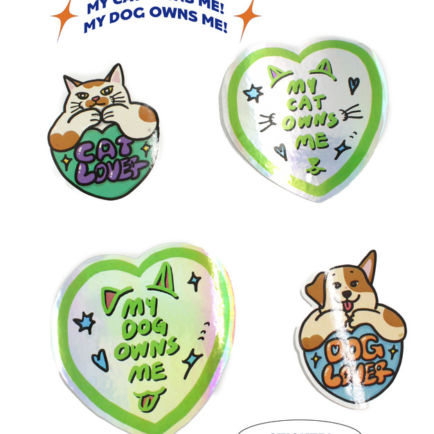 MY DOG/CAT OWNS ME 單張貼紙