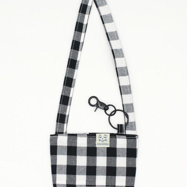 格紋飲料提袋-黑色