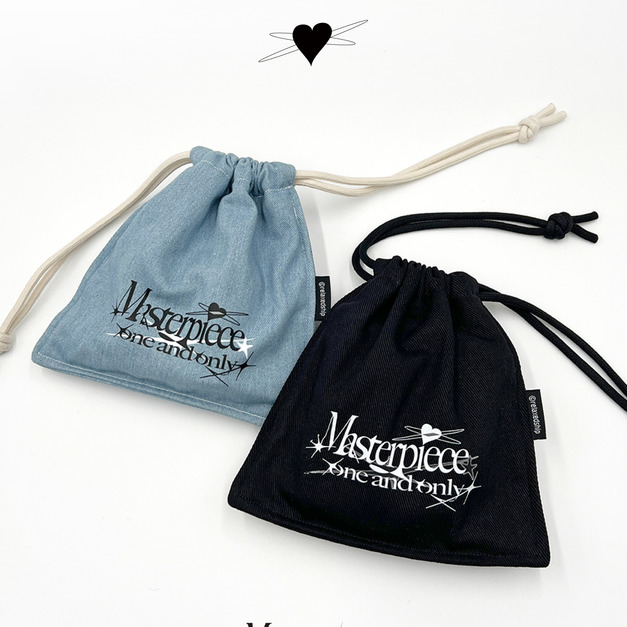 Masterpiece丹寧束口袋 -黑色/淺藍