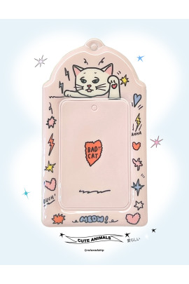 BAD CAT 白貓亮面卡套