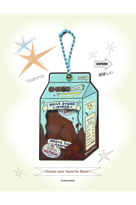 巧克力牛奶 相框鑰匙圈（附龍蝦扣鑰匙圈）