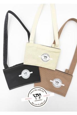 MILKTEA LOVER 奶牛飲料提袋-黑/米白/焦糖