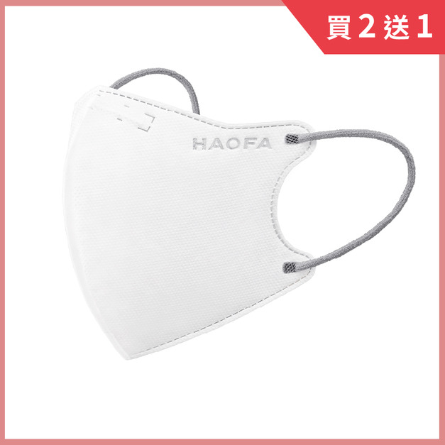 【同款買2送1】N95 立體醫療口罩│氣密型│純白色灰耳版│30入