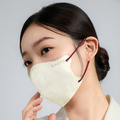 【任兩件$520】N95 立體醫療口罩│氣密型│奶油白│深紅耳│30入_2