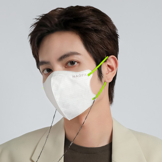 N95 立體醫療口罩│氣密型│彩耳款│螢綠│10入
