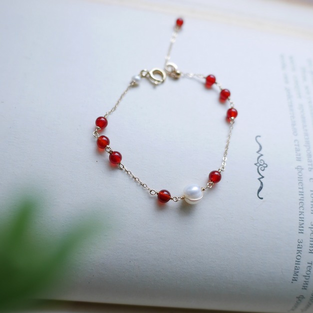 ｜14kgf輕珠寶｜天然寶石珍珠手鍊