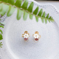 ｜14kgf輕珠寶｜吉祥雲寶石蝶貝耳環/耳夾_2
