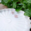 ｜蝶貝貝雕｜七辦花耳針/耳夾_1