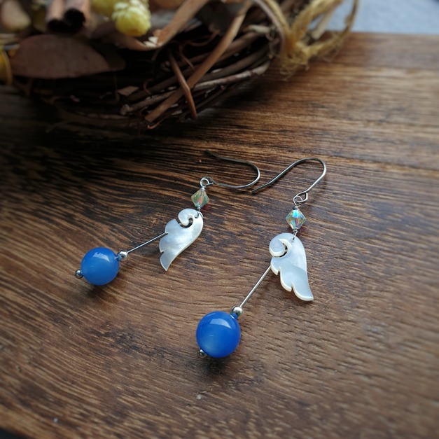 ｜蝶貝貝雕｜夢想羽翼耳環/耳夾