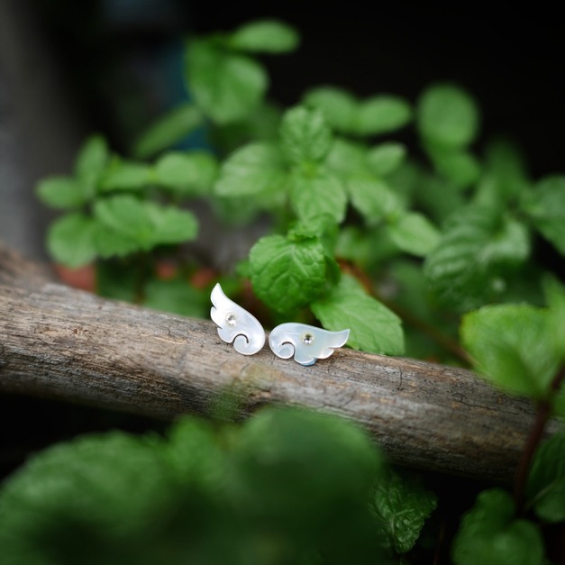 ｜蝶貝貝雕｜夢想之翼耳針