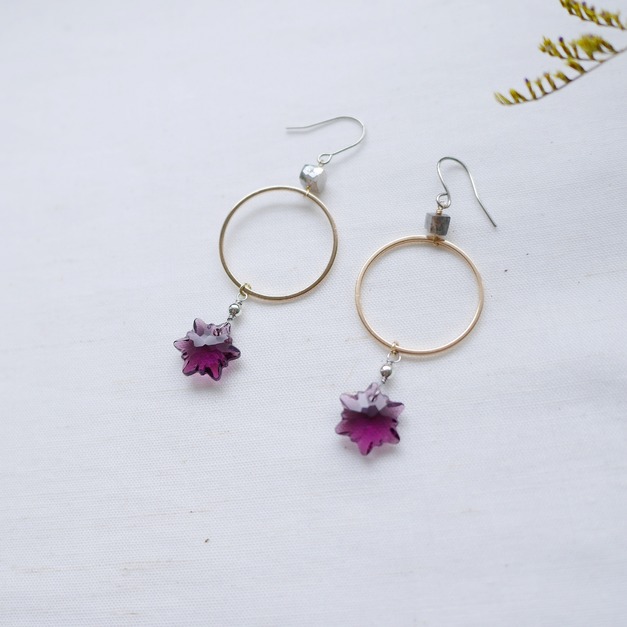 │晶鑽系列│夏日消暑雪花冰簡約耳環/耳夾