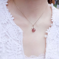 │百搭鎖骨鏈│14kgf草莓晶＆藍晶石可以自由調整長度_2