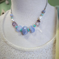 雨過天青-藍紋瑪瑙礦石水晶短鍊_1