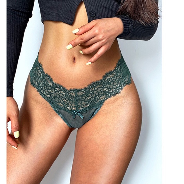 睫毛蕾絲波點墨綠(預購)