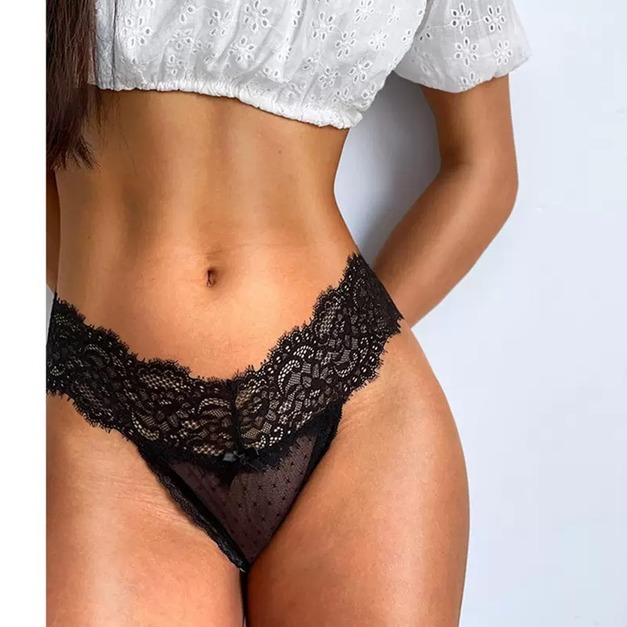 睫毛蕾絲波點黑