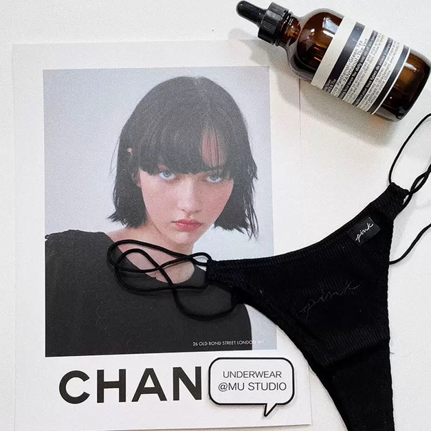 無痕運動棉繩素黑