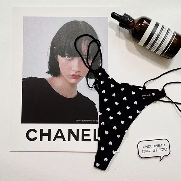 無痕運動棉繩愛心黑