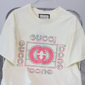 GUCCI 粉紅色重影LOGO上衣_4