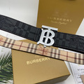 BURBERRY 雙面格紋造型皮帶