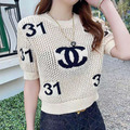 CHANEL 小香風-鏤空數字針織毛衣
