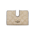 COACH 新款馬車PVC緹花拉鍊袋中夾