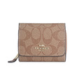 COACH 荖花荔枝皮三折拉鍊短夾_2