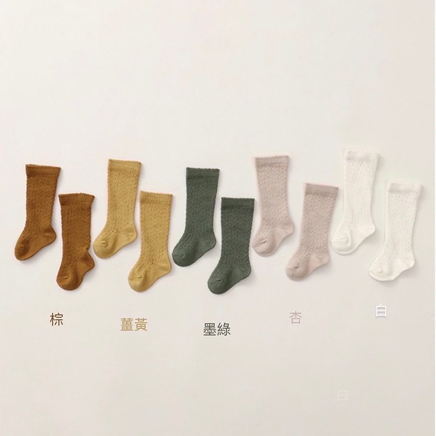 莫蘭迪色系簍空襪子
