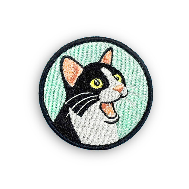 戰術風格魔鬼氈布章-A159A-傻眼貓咪