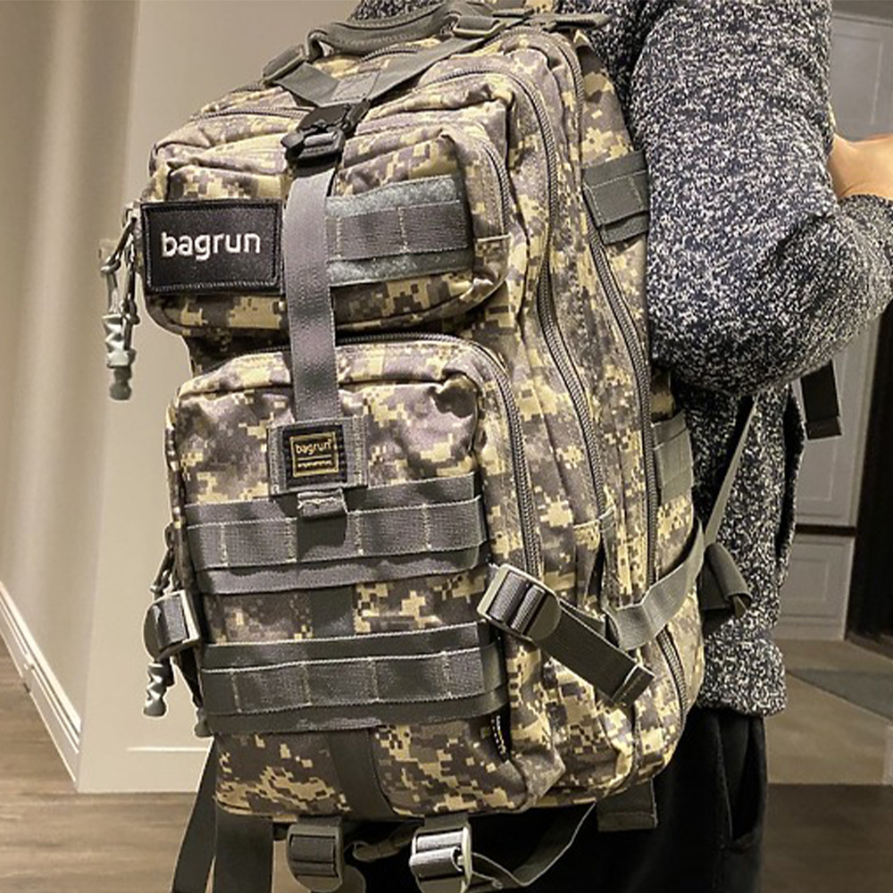 外出最佳機能背包 bagrun 二代都會玩家軍事風格瞬開後背包 暮色迷彩
