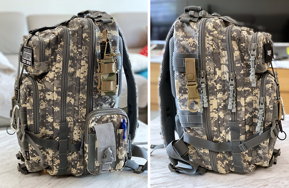 外出最佳機能背包 bagrun 二代都會玩家軍事風格瞬開後背包 暮色迷彩