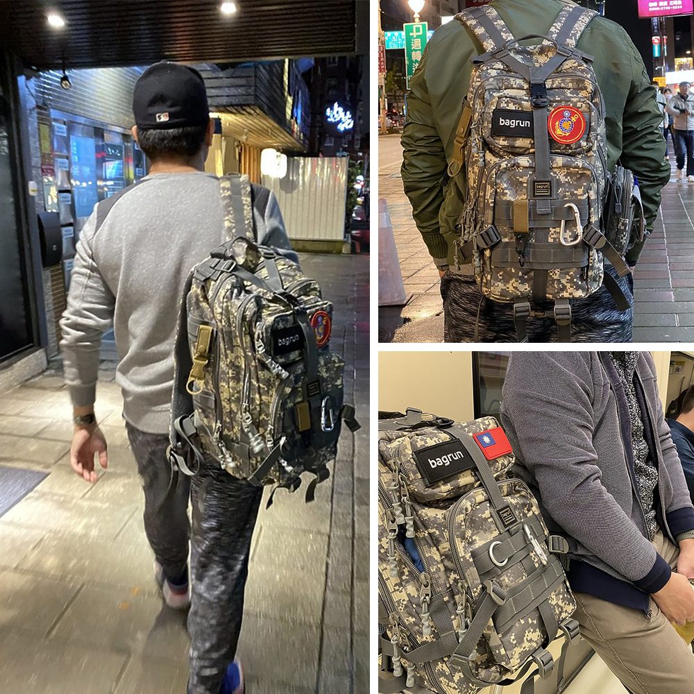 外出最佳機能背包 bagrun 二代都會玩家軍事風格瞬開後背包 暮色迷彩