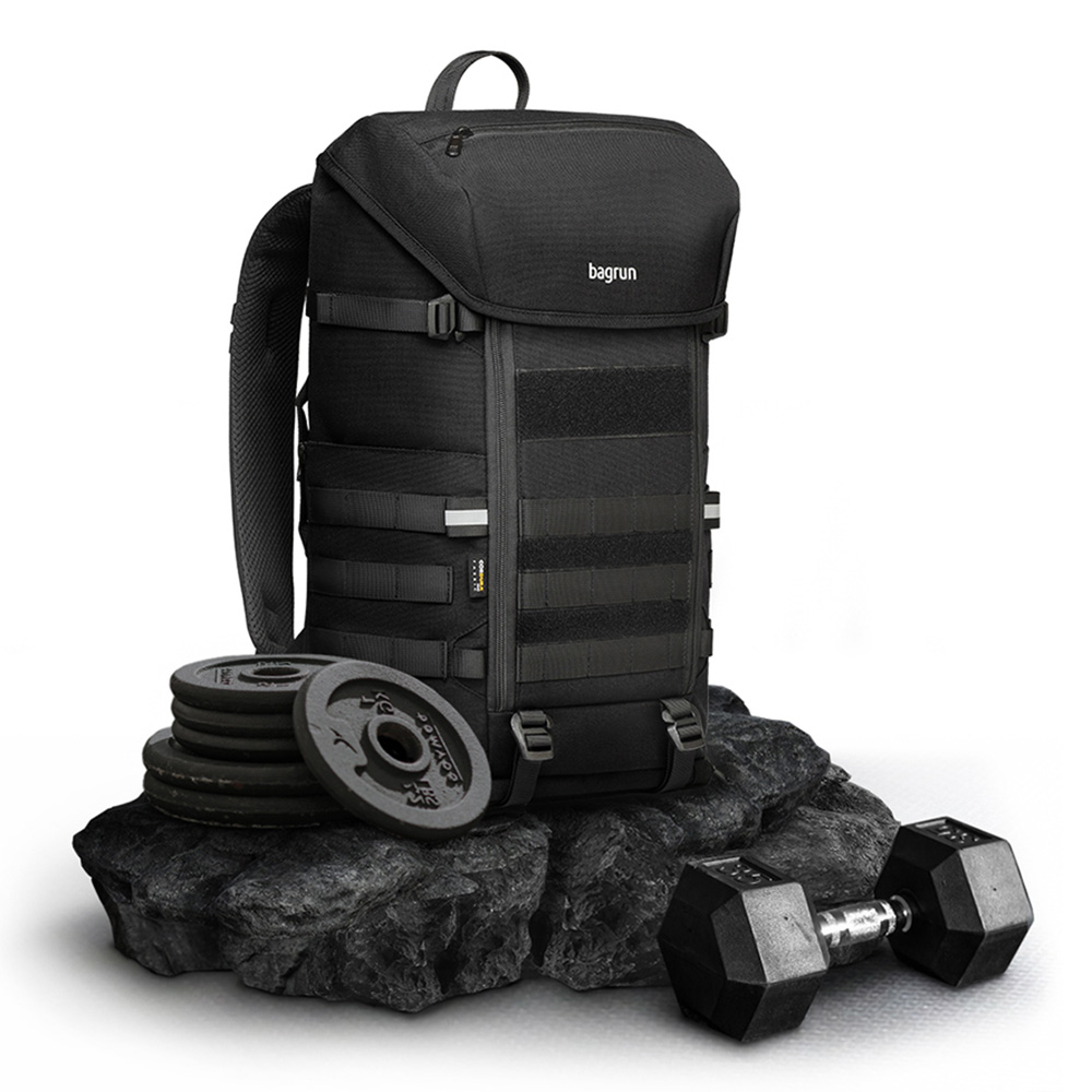 多夾層後背包推薦：bagrun運動玩家軍風後背包