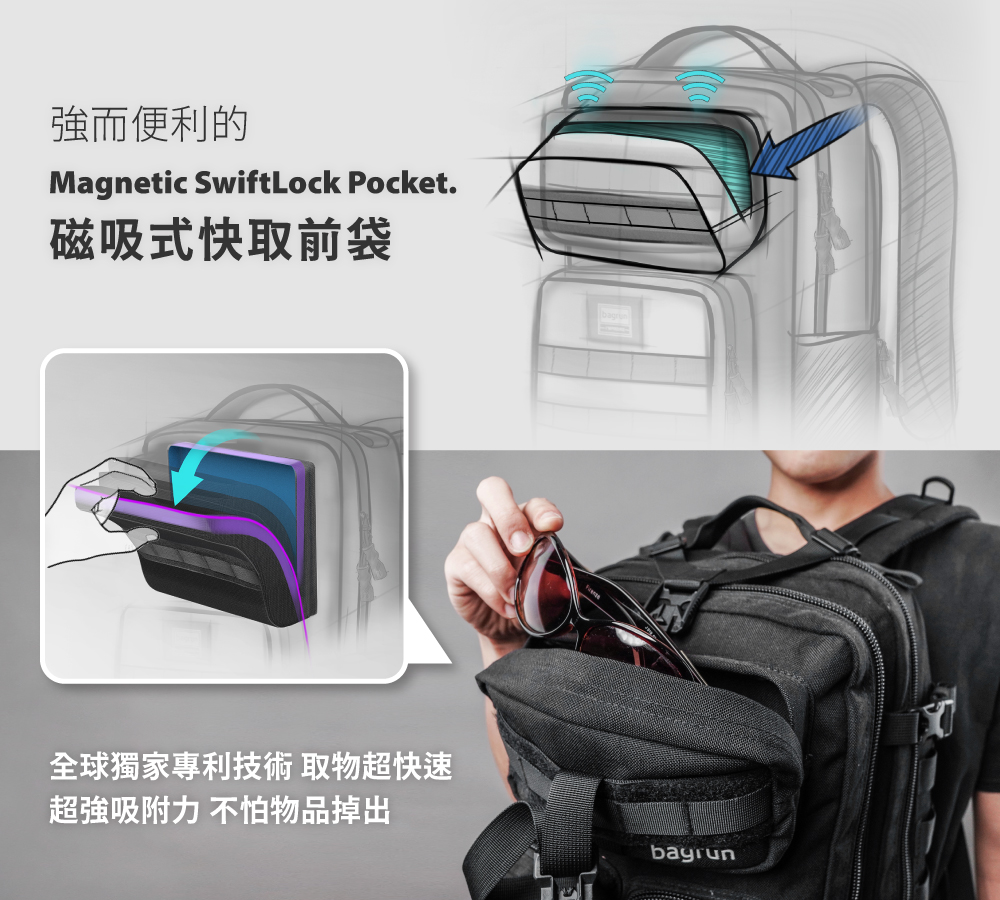 磁吸式快取前袋