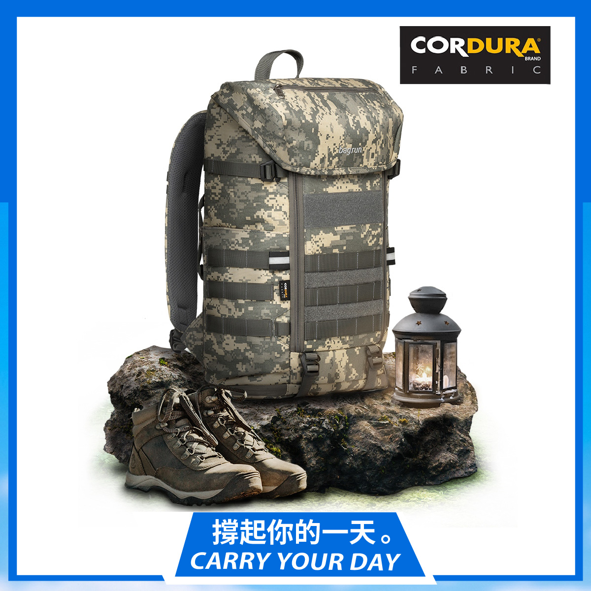 運動玩家軍事風格後背包-L(2色)