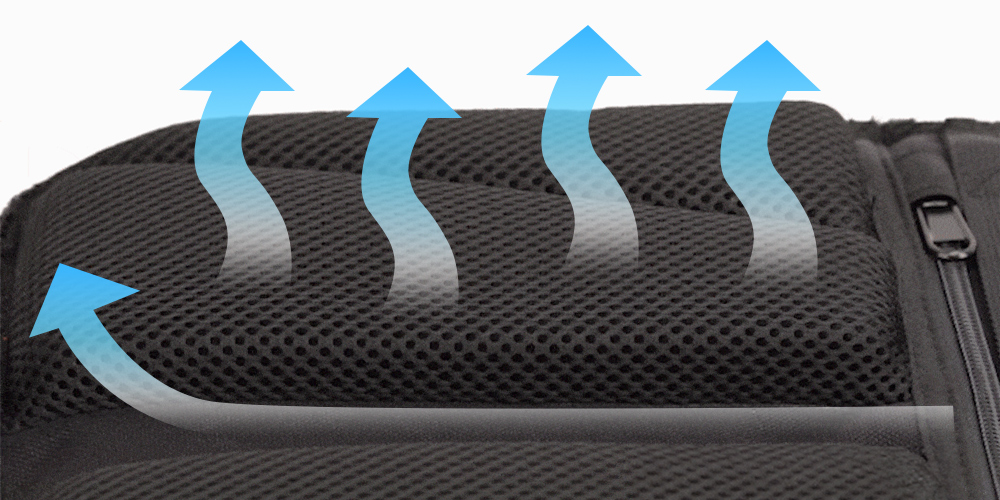 背板的空氣力學，解決夏天背部全濕的問題