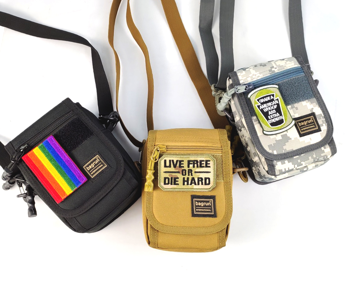 型男必備的隨身小包推薦，支援魔鬼氈布章拼貼