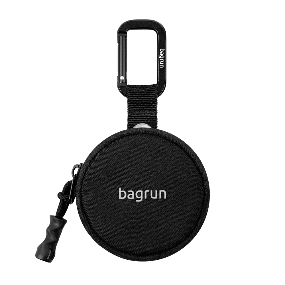 bagrun掛扣零錢包-都會極黑