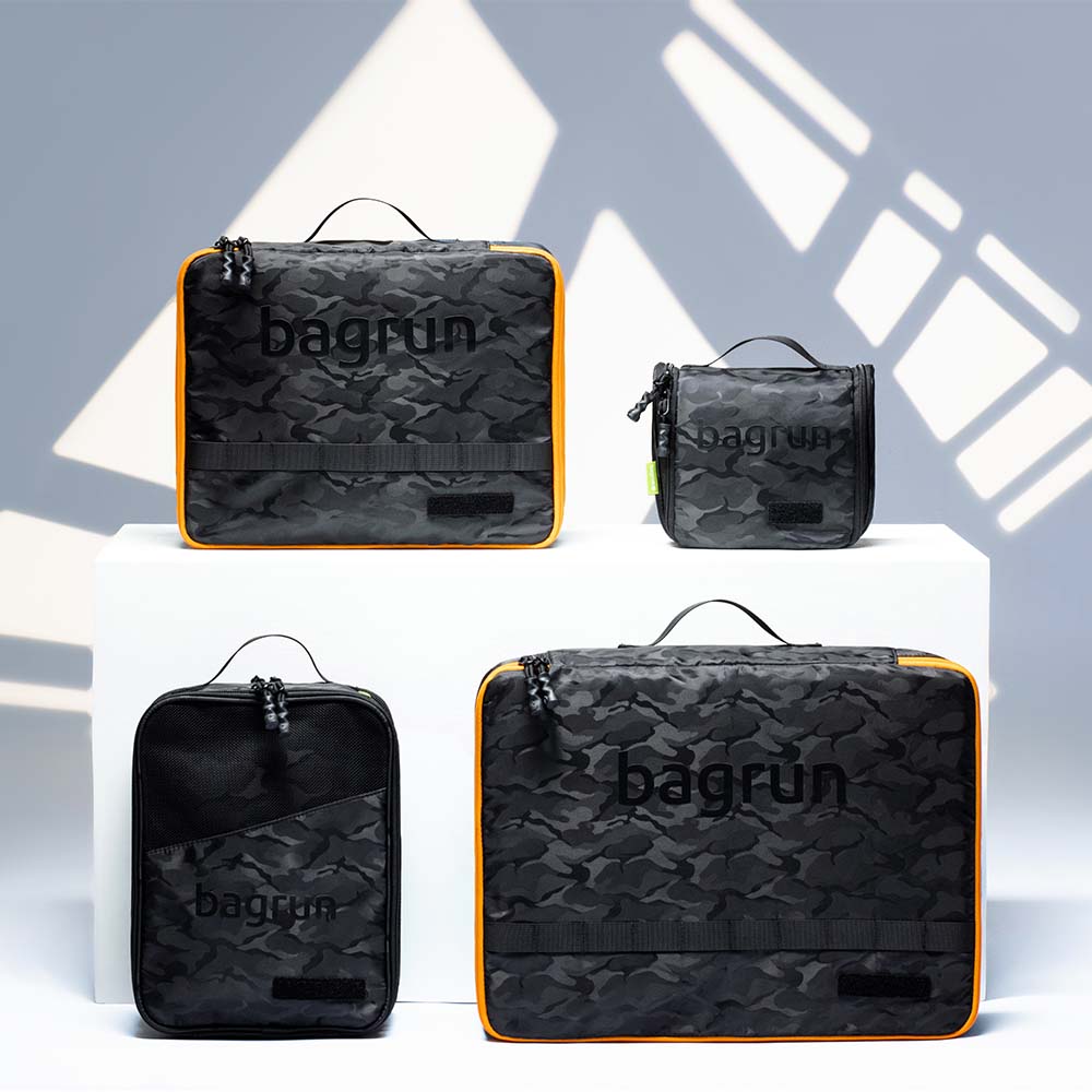 潮流撞色旅行收納袋(黑爍迷彩)
