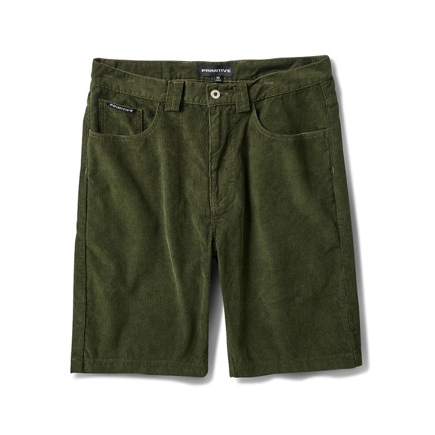 PRIMITIVE SP25-PA125800 救世主 SAVIOR CORD SHORTS 滑板神褲 燈心絨 刺繡短褲